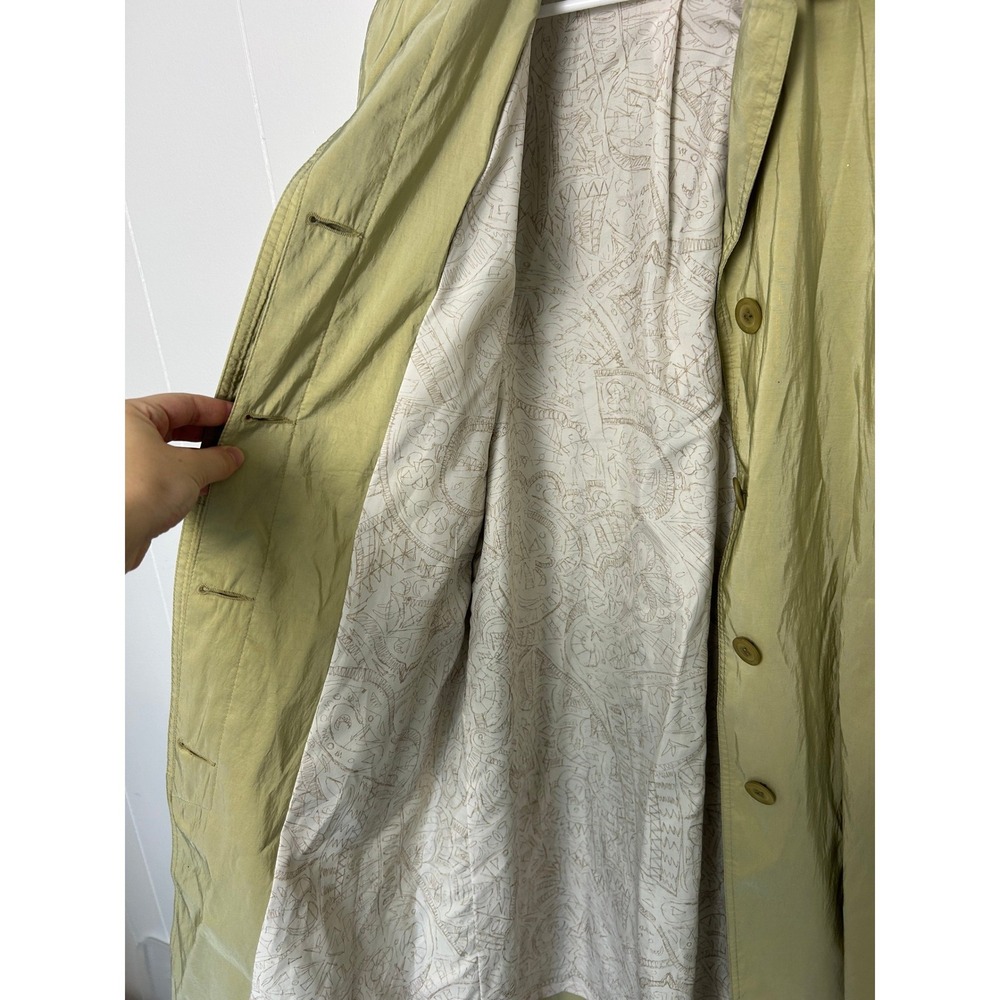 VTG 80s Jones New York Petites Spring Trench Coat Iridescent Green Size 6P USA - Picture 4 of 12